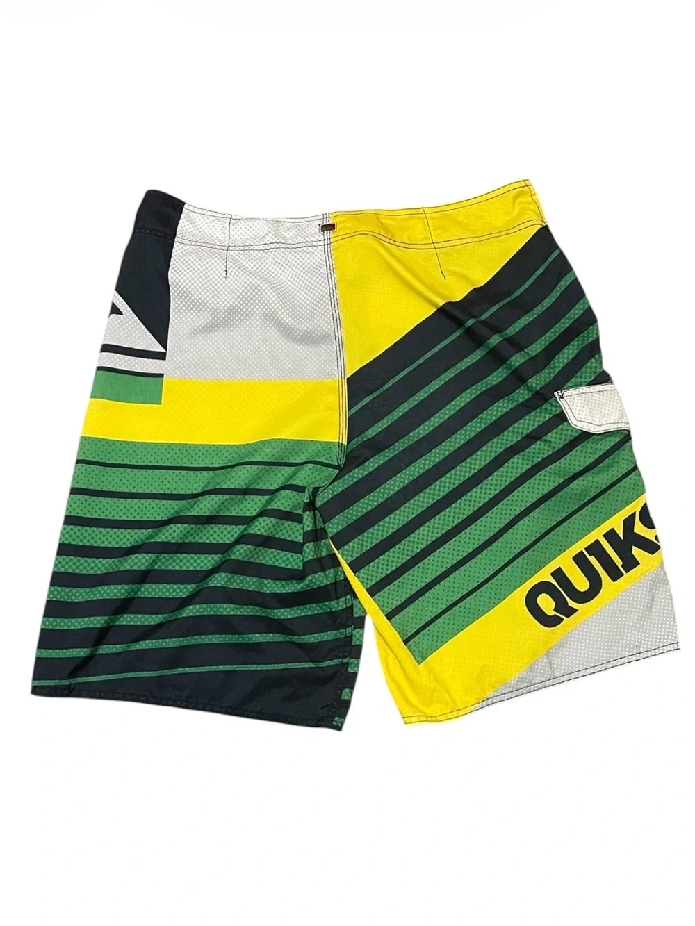 Men's Quiksilver Cypher Series Board Shorts Size 34 Yellow Green Surf Swim Trunk